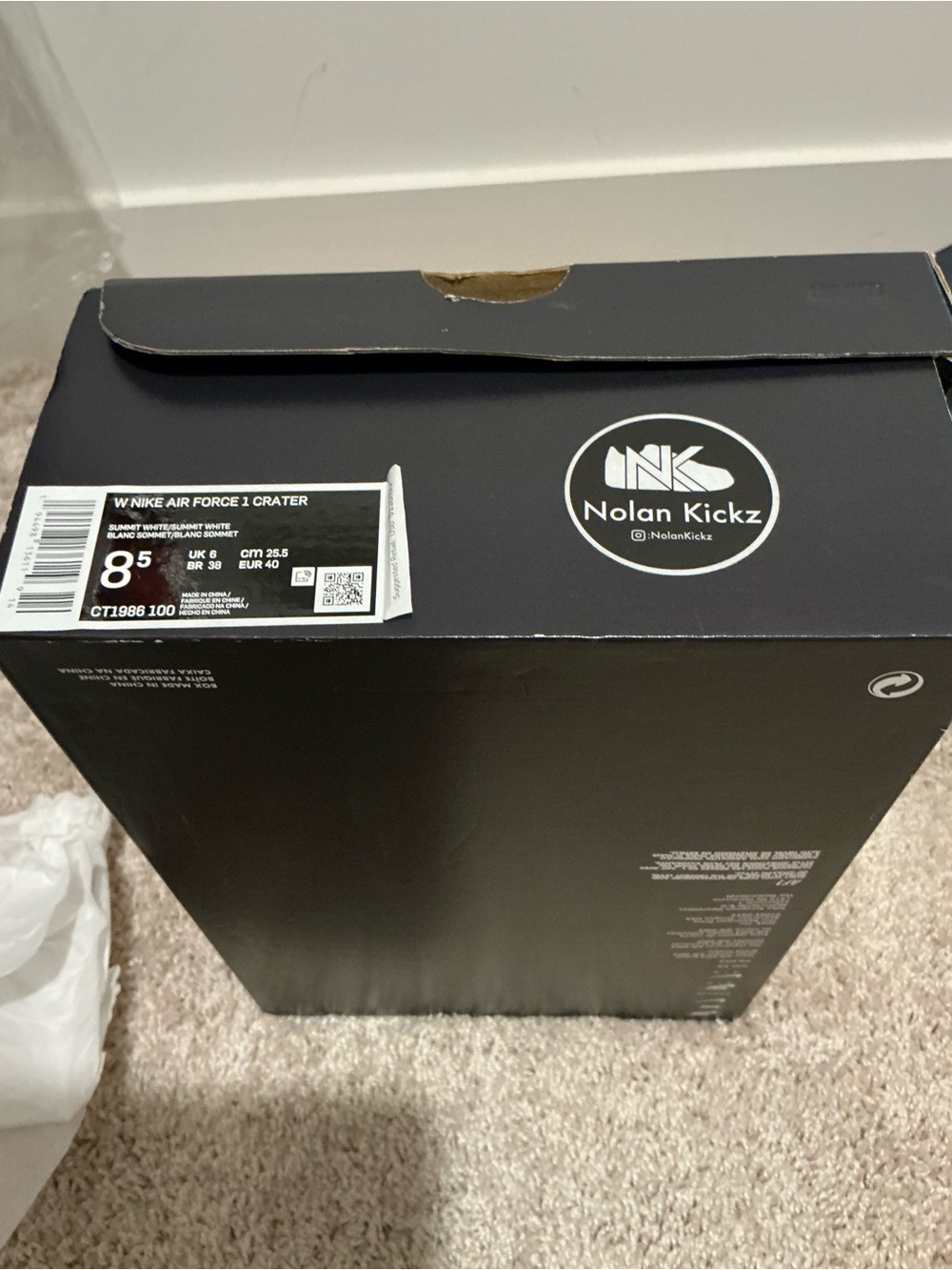 Nike Women's Air Force 1 Crater Black White Box